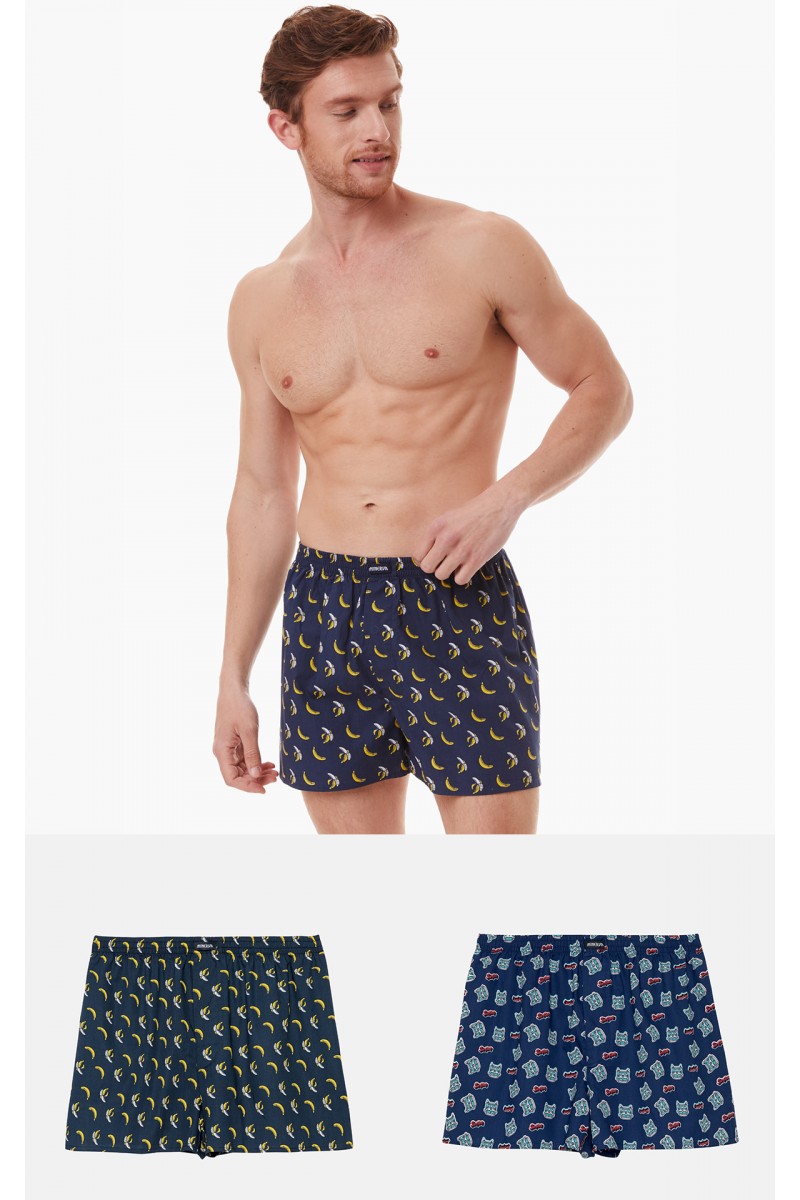 Ανδρικό Boxer MINERVA Poplina 2 Τμχ 23081 NAVY Ανδρικό Boxer MINERVA Poplina 2 Τμχ 23081 NAVY