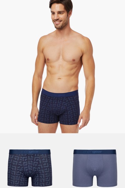 Ανδρικά Boxers MINERVA MenGear Script 2 Τεμάχια