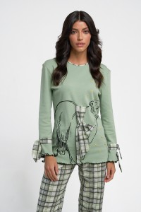 Χειμερινές Πιτζάμες MOUTAKIS Pink Bear 3942 ΜΕΝΤΑ Χειμερινές Πιτζάμες MOUTAKIS Pink Bear 3942 ΜΕΝΤΑ