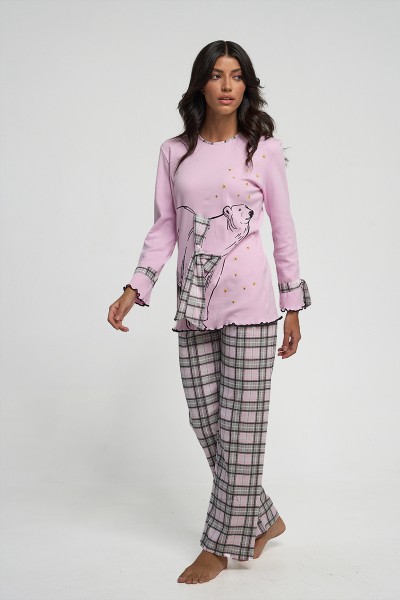 Χειμερινές Πιτζάμες MOUTAKIS Pink Bear 3942