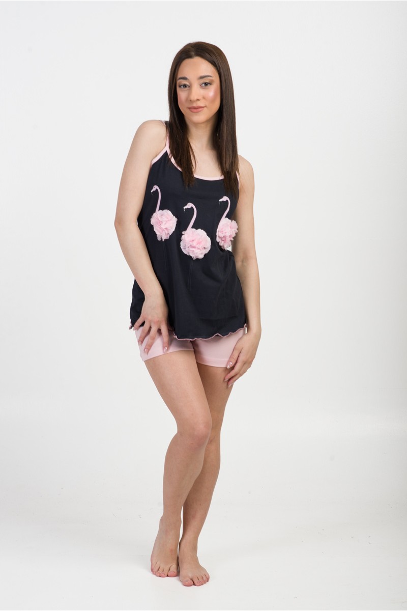Γυναικεία πιτζάμα MOUTAKIS Flamingo 3994A