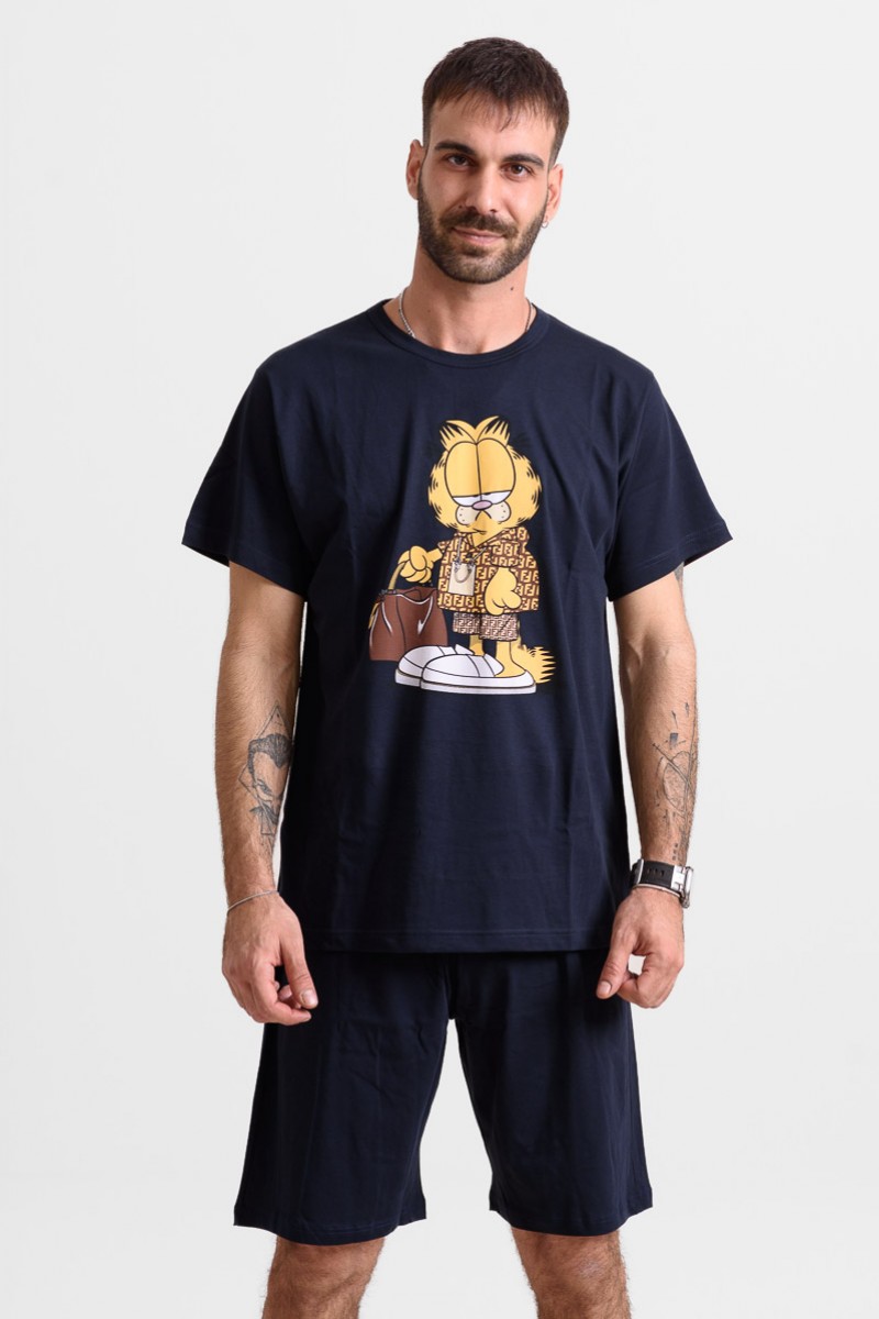 Ανδρική Πιτζάμα MOUTAKIS GARFIELD 4042 NAVY