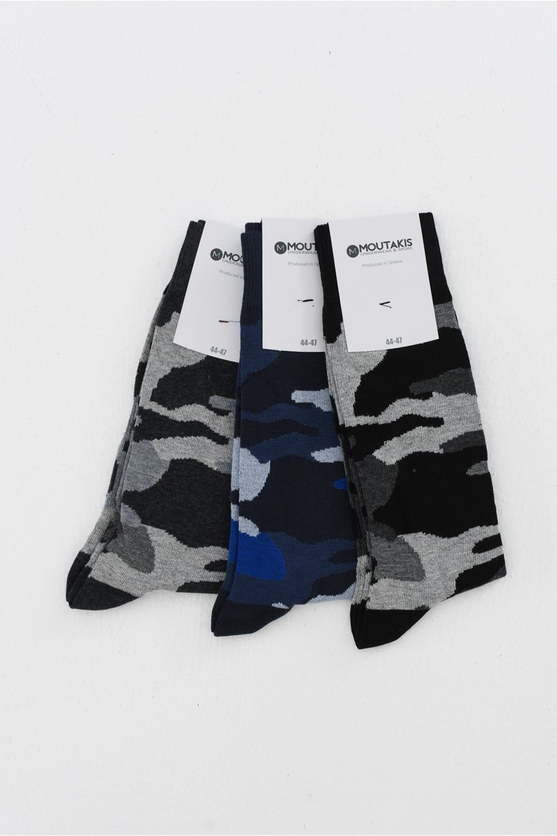 Ανδρικές κάλτσες MOUTAKIS ARMY SOCKS 3 PACK 4323 Ανδρικές κάλτσες MOUTAKIS ARMY SOCKS 3 PACK 4323