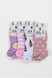 Παιδικές κάλτσες κοντές κορίτσι MOUTAKIS 4 Pack 756-5