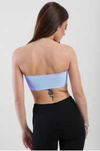 Μπουστάκι strapless με διάτρητη πλάτη ΓΑΛΑΖΙΟ Μπουστάκι strapless με διάτρητη πλάτη ΓΑΛΑΖΙΟ