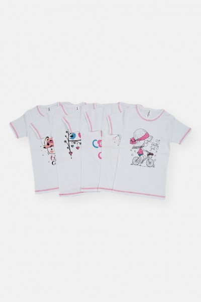 Κοντομάνικα φανελάκια για κορίτσι 5 Pack SS21