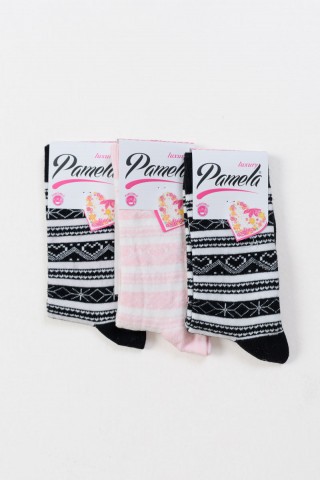 Γυναικείες κάλτσες με σχέδια Pamela 3 Pack 17-009-1