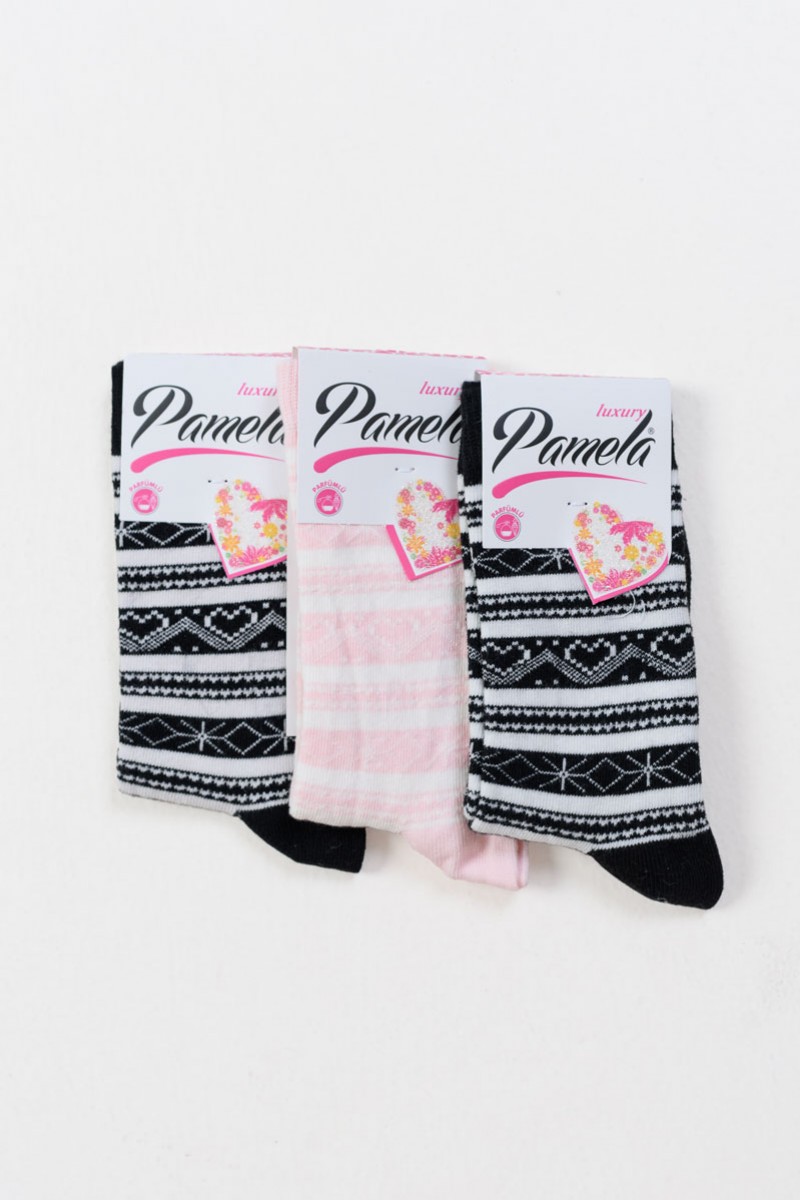 Γυναικείες κάλτσες με σχέδια Pamela 3 Pack 17-009-1