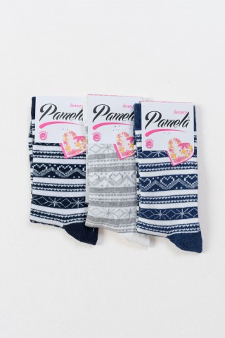 Γυναικείες κάλτσες με σχέδια Pamela 3 Pack 17-009-2