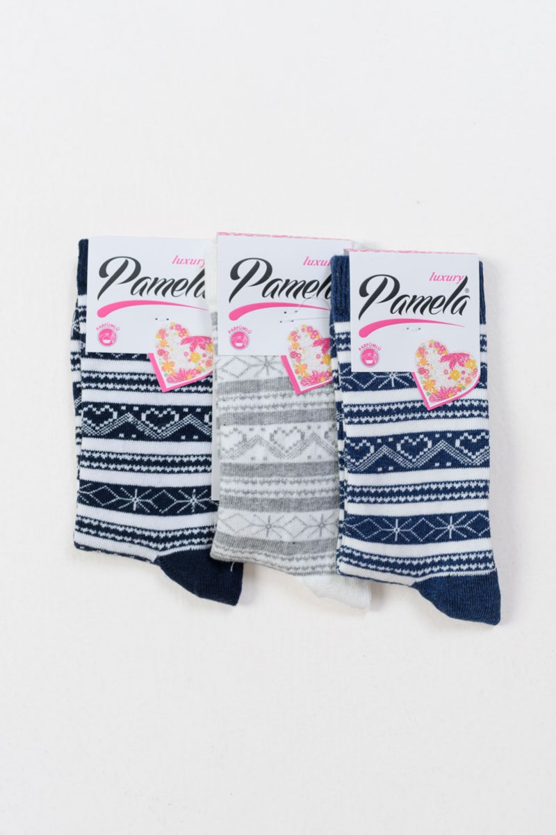 Γυναικείες κάλτσες με σχέδια Pamela 3 Pack 17-009-2