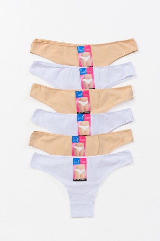 Γυναικεία Εσώρουχα Brazil POWER FLOWER 6 Pack Μπεζ Λευκό