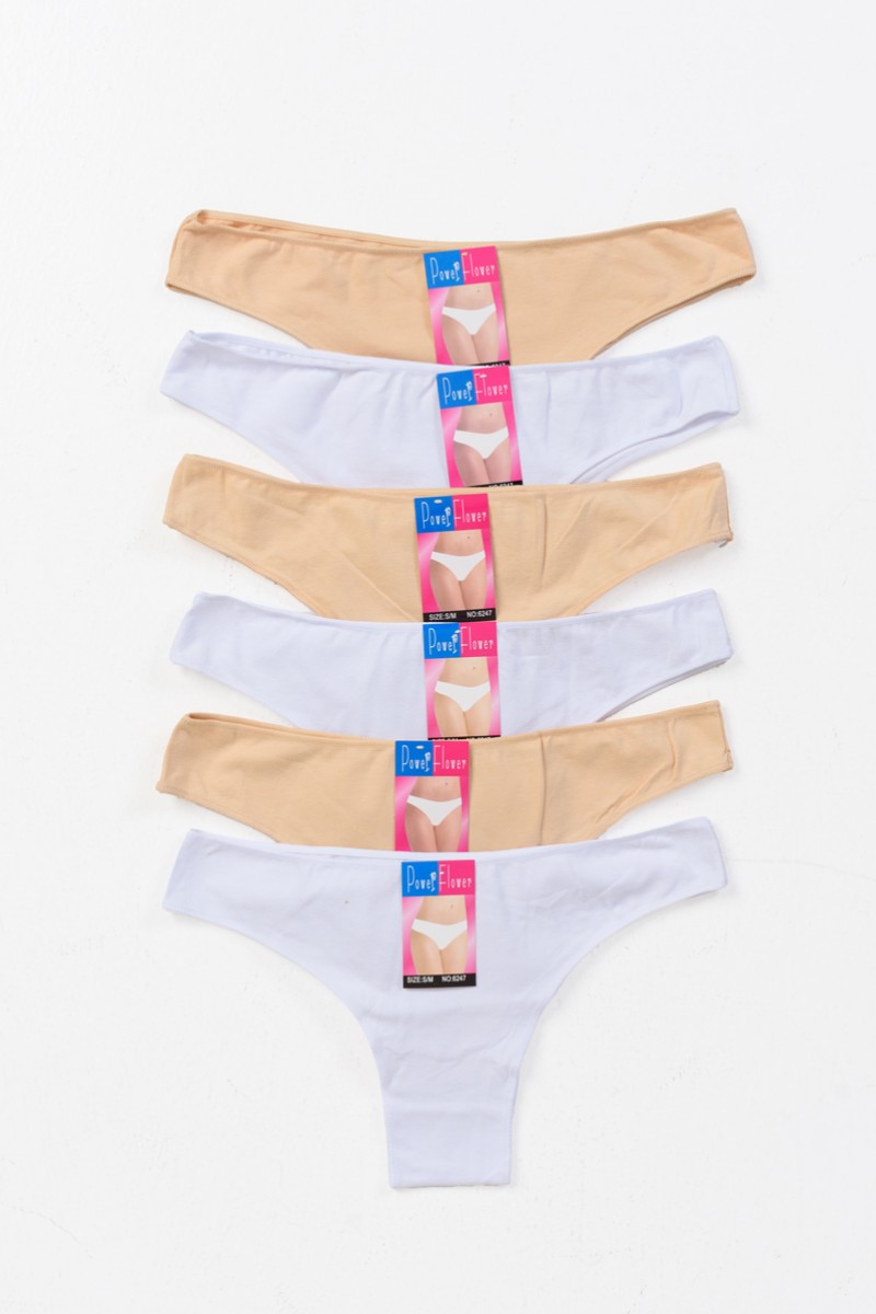 Γυναικεία Εσώρουχα Brazil POWER FLOWER 6 Pack Μπεζ Λευκό