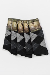 Βαμβακερές Κάλτσες Prestige 5 Pack Καρό Μαύρο