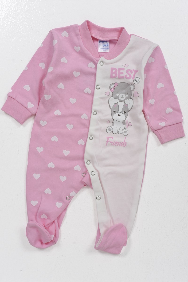Βρεφικό φορμάκι ίντερλοκ κορίτσι PRETTY BABY 35867 ΡΟΖ Βρεφικό φορμάκι ίντερλοκ κορίτσι PRETTY BABY 35867 ΡΟΖ