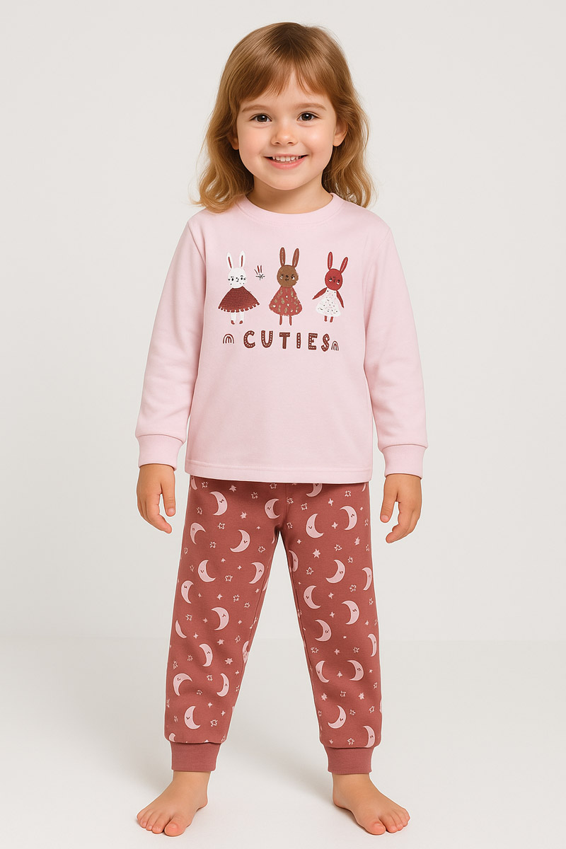 Παιδική πιτζάμα για κορίτσι PRETTY BABY 69202 ΡΟΖ