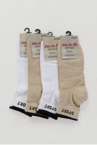 Hμίκοντες κάλτσες SPORT Λευκό και Μπεζ 4 Ζεύγη