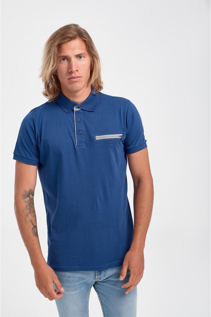 Ανδρική μπλούζα Polo Μακό REBASE BLUE Καλοκαίρι 2020