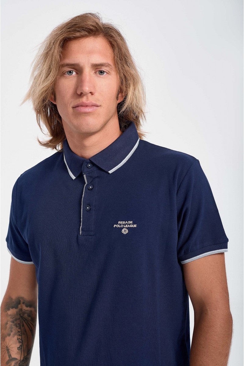 Ανδρική μπλούζα Polo Pique REBASE NAVY Καλοκαίρι 2020 Ανδρική μπλούζα Polo Pique REBASE NAVY Καλοκαίρι 2020