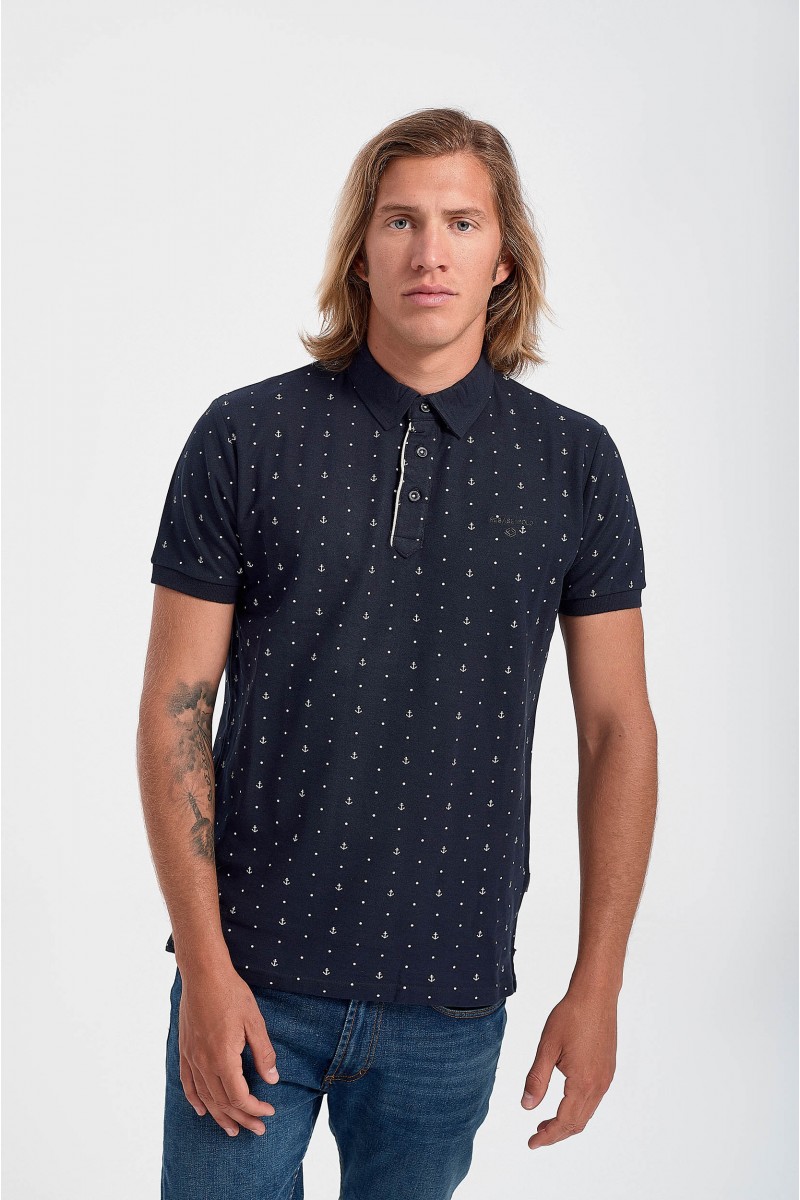 Ανδρική μπλούζα Polo Pique REBASE Anchor NAVY Ανδρική μπλούζα Polo Pique REBASE Anchor NAVY
