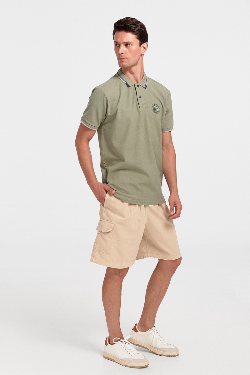 Ανδρική μπλούζα Polo Pique REBASE RGS 35S KHAKI