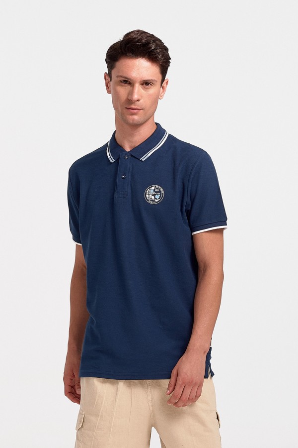 Ανδρική μπλούζα Polo Pique REBASE RGS 35S NAVY