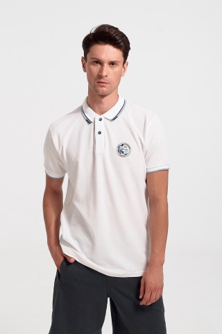 Ανδρική μπλούζα Polo Pique REBASE RGS 35S WHITE