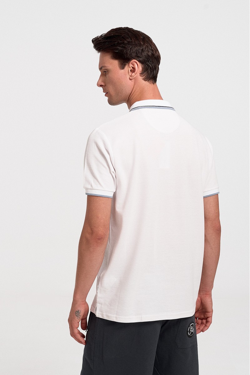 Ανδρική μπλούζα Polo Pique REBASE RGS 35S WHITE