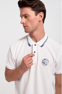 Ανδρική μπλούζα Polo Pique REBASE RGS 35S WHITE