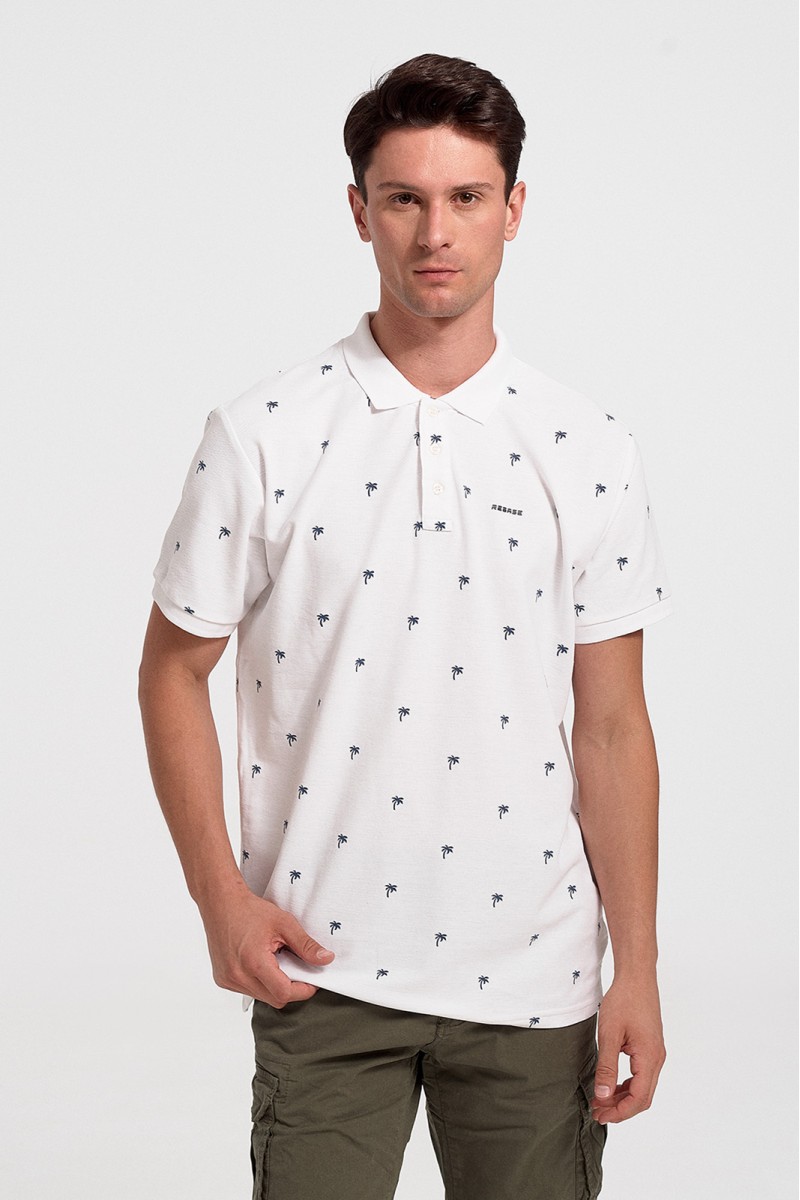 Ανδρική μπλούζα Polo Pique REBASE RPS 284S WHITE