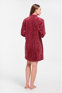 Χνουδωτή ρόμπα Fleece KARE Πουά Μπορντώ Χνουδωτή ρόμπα Fleece KARE Πουά Μπορντώ