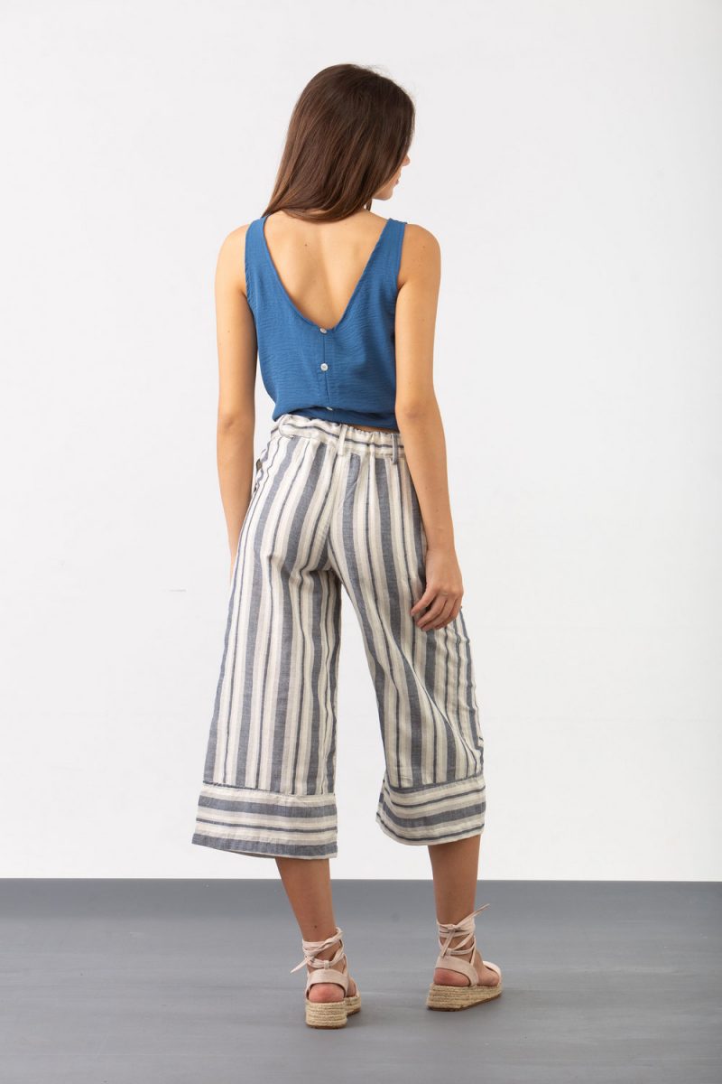 Ζιπ κιλότ ριγέ SIMPLE FASHION 628 Ζιπ κιλότ ριγέ SIMPLE FASHION 628