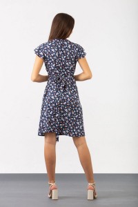 SIMPLE Φόρεμα floral voile κοντό δετό 234 SIMPLE Φόρεμα floral voile κοντό δετό 234