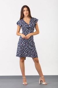 SIMPLE Φόρεμα floral voile κοντό δετό 234 SIMPLE Φόρεμα floral voile κοντό δετό 234