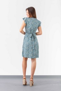 SIMPLE Φόρεμα floral voile κοντό δετό 234 SIMPLE Φόρεμα floral voile κοντό δετό 234