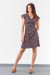 SIMPLE Φόρεμα floral voile κοντό δετό 234 SIMPLE Φόρεμα floral voile κοντό δετό 234