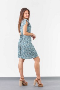 SIMPLE Φόρεμα floral voile κοντό δετό 234 SIMPLE Φόρεμα floral voile κοντό δετό 234