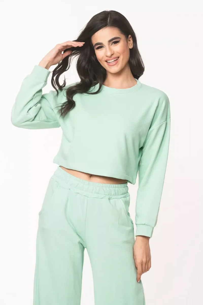 Μπλούζα φούτερ cropped SIMPLE FASHION 0-7001 Μπλούζα φούτερ cropped SIMPLE FASHION 0-7001