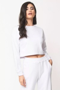 Μπλούζα φούτερ cropped SIMPLE FASHION 0-7001 Μπλούζα φούτερ cropped SIMPLE FASHION 0-7001