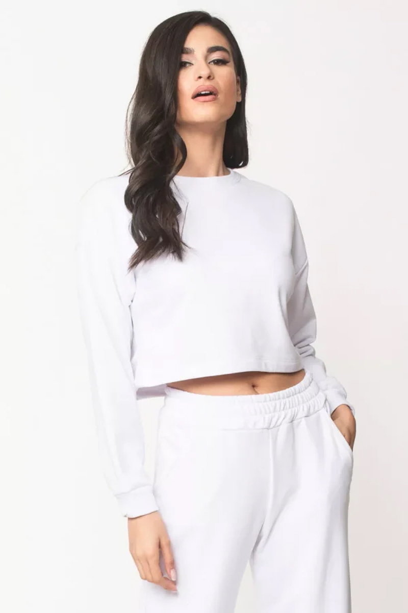 Μπλούζα φούτερ cropped SIMPLE FASHION 0-7001 Μπλούζα φούτερ cropped SIMPLE FASHION 0-7001
