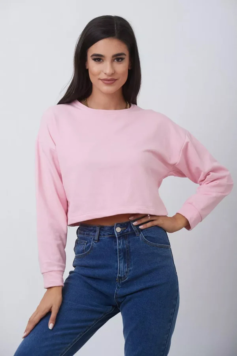 Μπλούζα φούτερ cropped SIMPLE FASHION 0-7001 Μπλούζα φούτερ cropped SIMPLE FASHION 0-7001