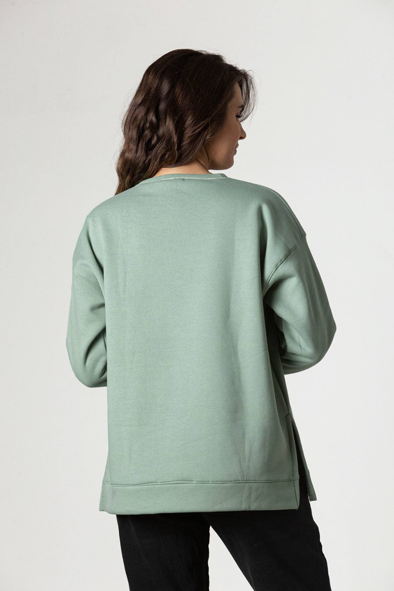 Γυναικεία μπλούζα φούτερ με τσέπη SIMPLE FASHION 23-1047