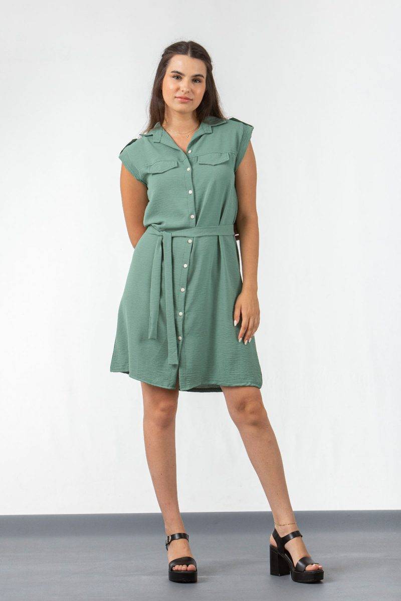 Φόρεμα σεμιζιέ αμάνικο SIMPLE FASHION 23-244 Φόρεμα σεμιζιέ αμάνικο SIMPLE FASHION 23-244
