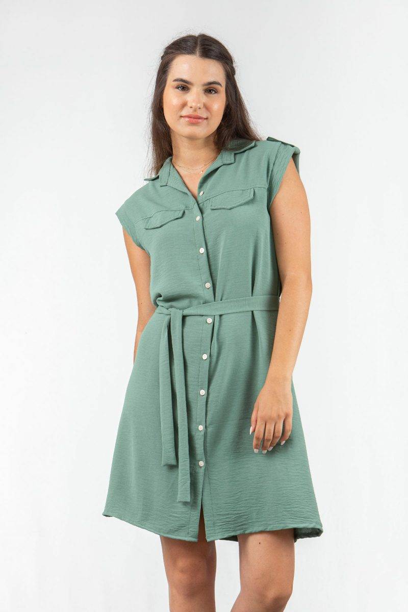 Φόρεμα σεμιζιέ αμάνικο SIMPLE FASHION 23-244 Φόρεμα σεμιζιέ αμάνικο SIMPLE FASHION 23-244