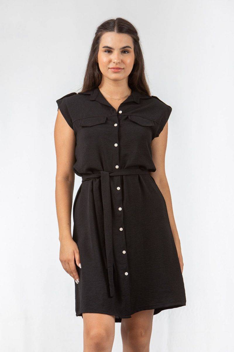 Φόρεμα σεμιζιέ αμάνικο SIMPLE FASHION 23-244 Φόρεμα σεμιζιέ αμάνικο SIMPLE FASHION 23-244