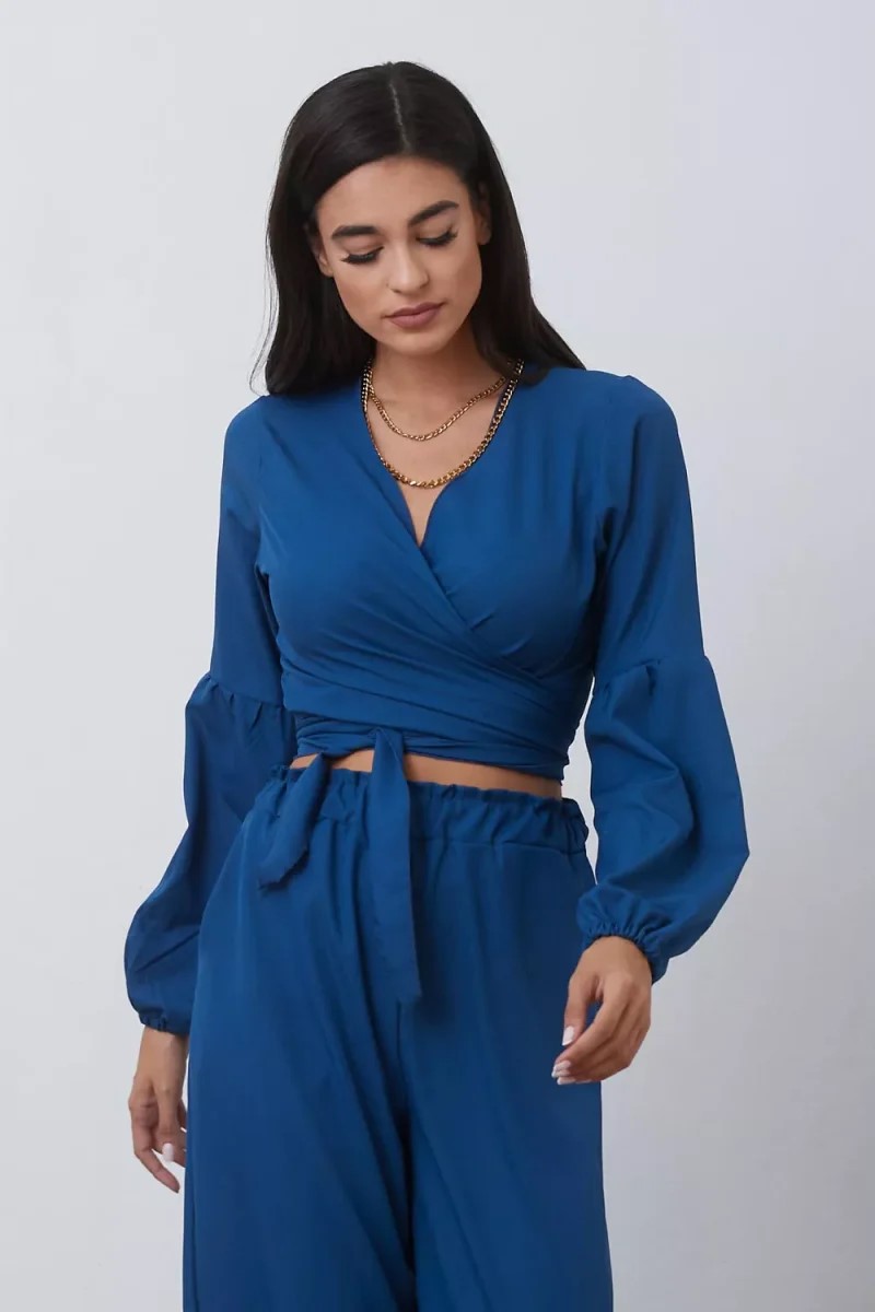 Μπλούζα σταθερό κρεπ δετό SIMPLE FASHION 0-1002 Μπλούζα σταθερό κρεπ δετό SIMPLE FASHION 0-1002