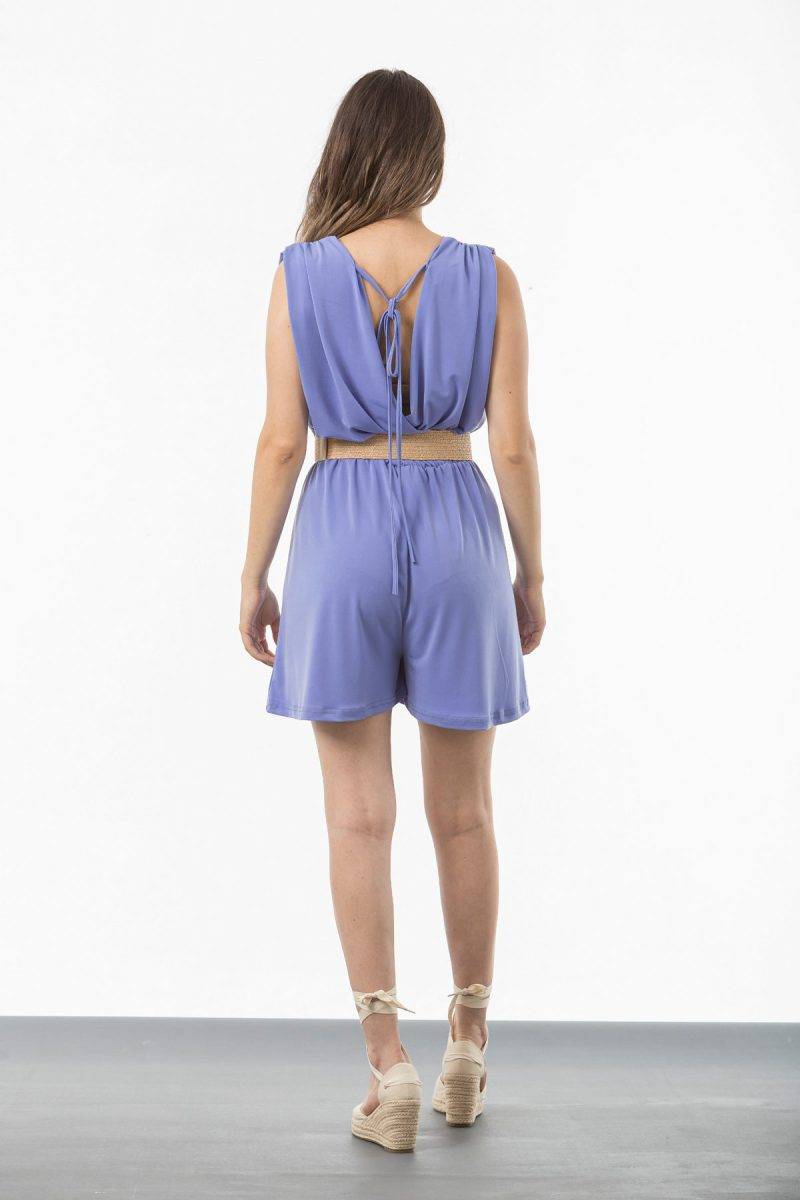 Ολόσωμο σορτς ζέρσεϋ κρουαζέ SIMPLE FASHION 23-634 Ολόσωμο σορτς ζέρσεϋ κρουαζέ SIMPLE FASHION 23-634