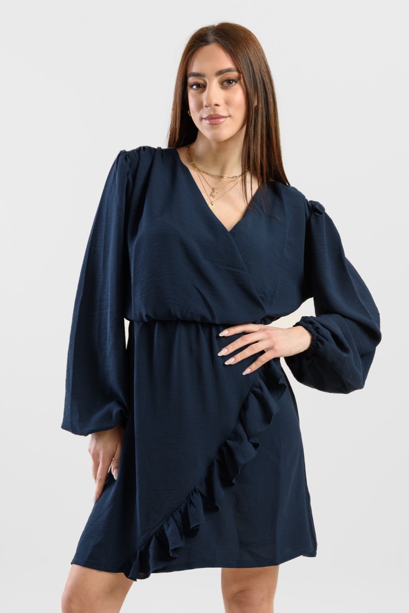 Φόρεμα Κρουαζέ SIMPLE FASHION 00-2010 ΜΠΛΕ ΣΚΟΥΡΟ