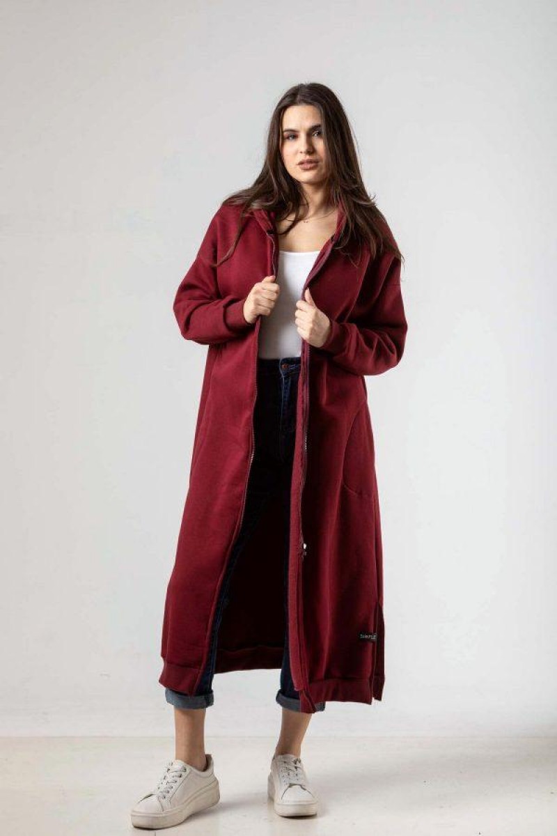 Ζακέτα φούτερ μακριά SIMPLE FASHION 5006 Ζακέτα φούτερ μακριά SIMPLE FASHION 5006