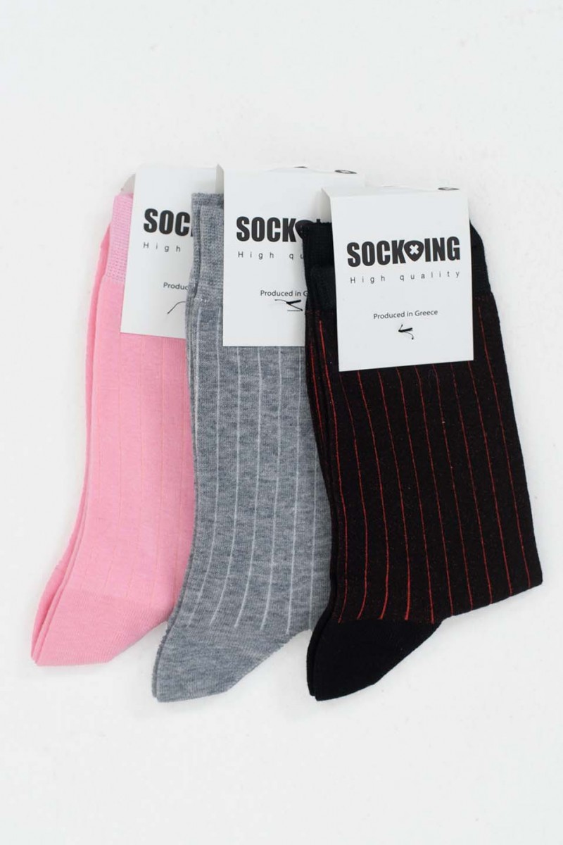 Γυναικείες κάλτσες SOCKING ριγέ 3 Pack 4002