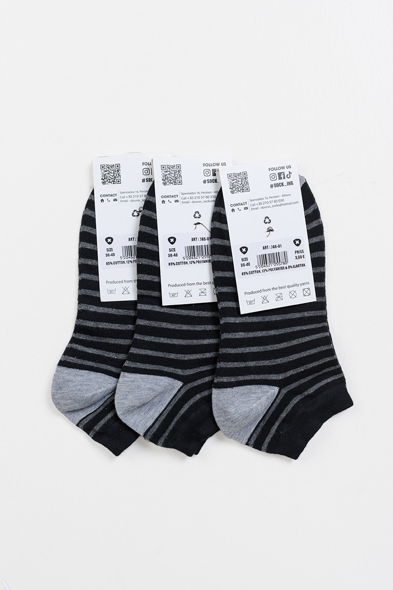 Κοντές κάλτσες ριγέ SOCKING 3 Pack 746-01 Κοντές κάλτσες ριγέ SOCKING 3 Pack 746-01